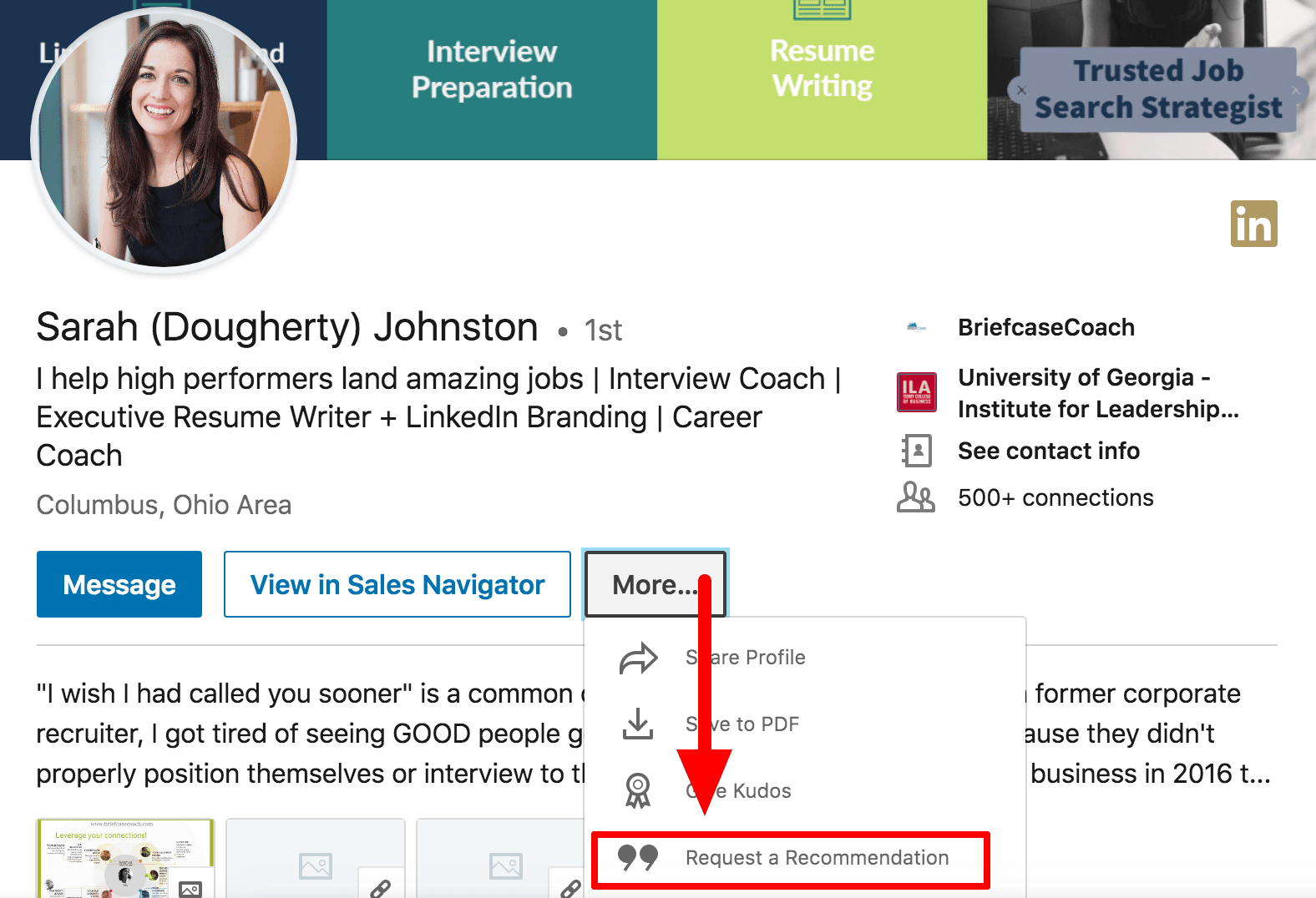 Where to find LinkedIn recommendation request