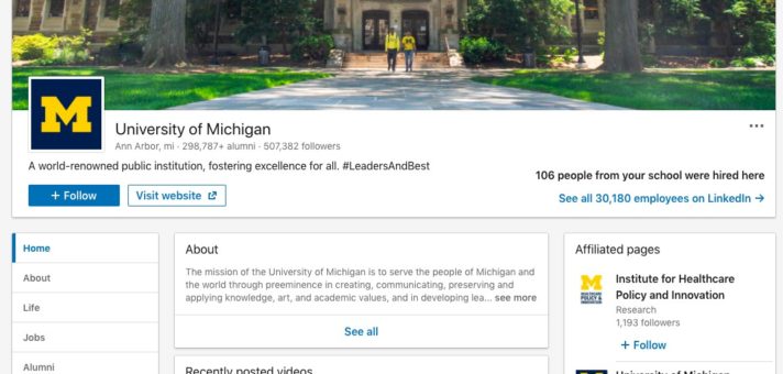 University of Michigan LinkedIn Alumni Page