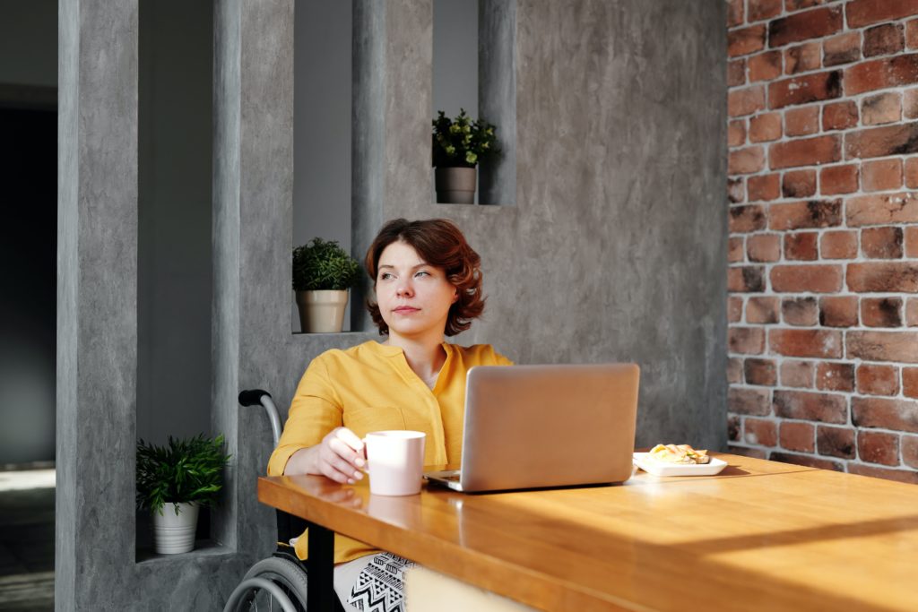 woman thinking about finding a new job